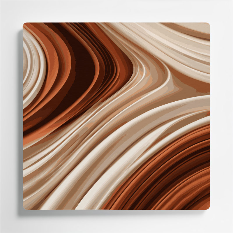 Gradient abstrait 53, art mural en métal beige