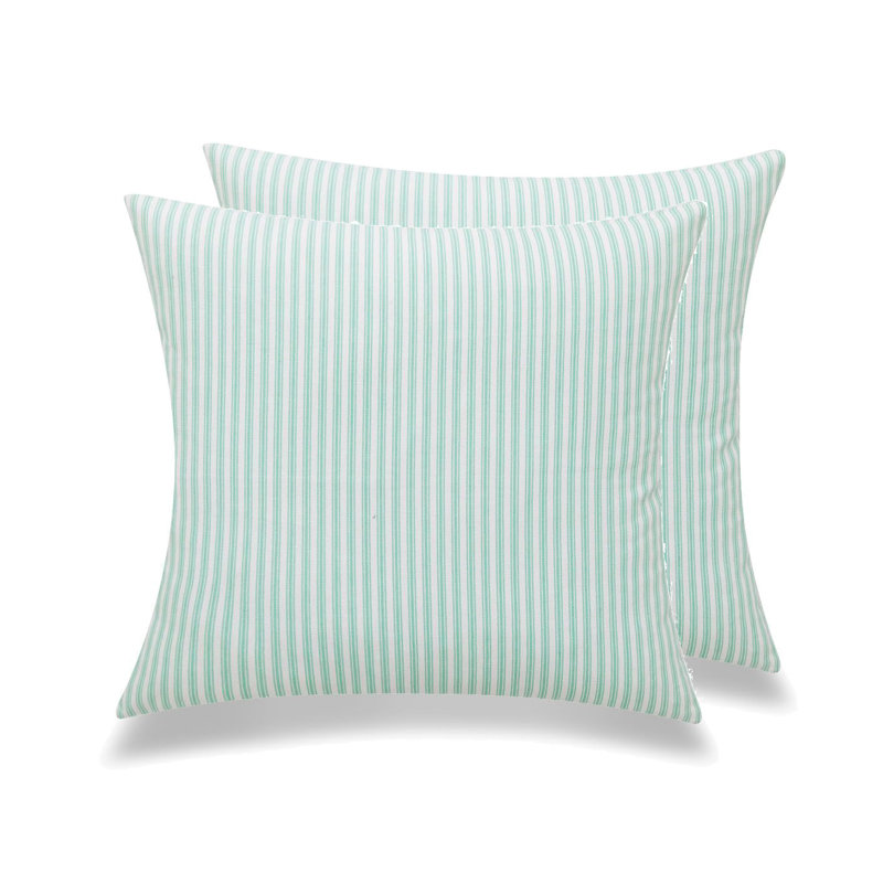  Housse et insert de coussin carré en coton, Polyester/ Bourre en polyester, 22 po x 22 po, Vert