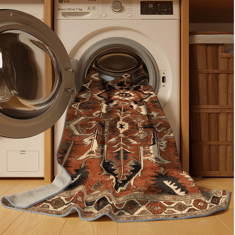 Machine Washable Persian Brown Area Rug, Rectangle 2' x 3'