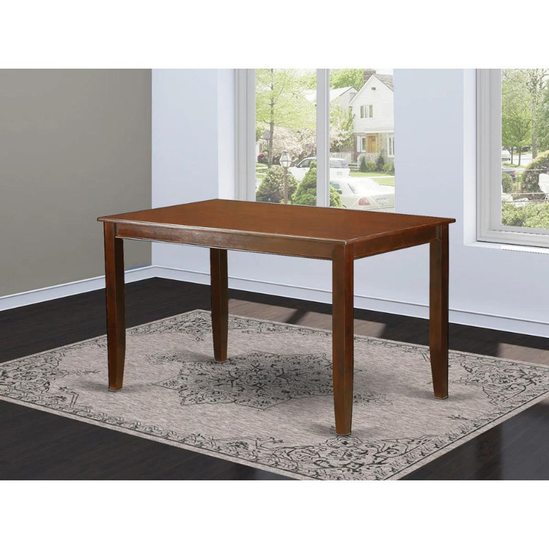 Table de cuisine à hauteur de comptoir Dudley - plateau de table rectangulaire avec pieds robustes, acajou, Acajou