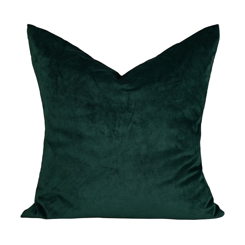 Matte Velvet Cushion Cover - 1 Pc, 30cm x 30cm, Deep Jungle Green