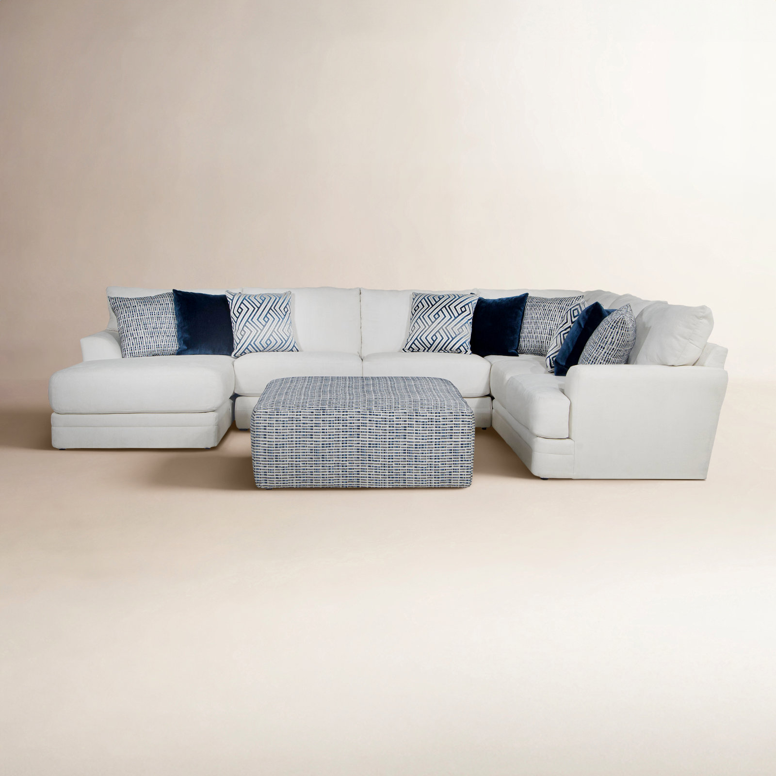 Mazekine Modular Upholstered U-Sectional, Right Hand Facing