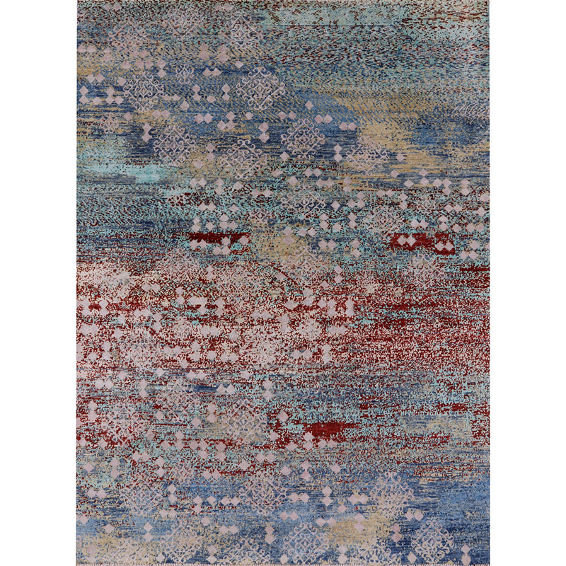 Tapis bleu / rouge Grenora, Tapis de couloir 2 pi x 5 pi