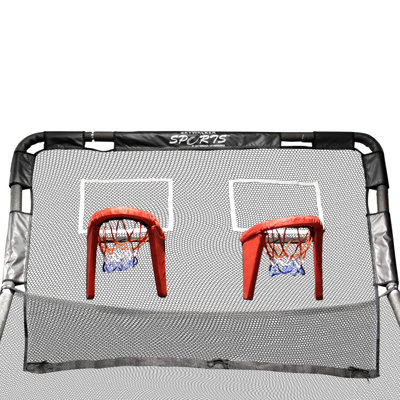 Skywalker Sports Double Basketball Accessory Kit – 12 Ft Round Trampoline
