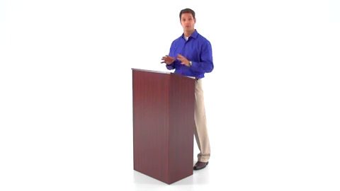 Oak Wood Stand-Up Lectern with Adjustable Shelf
