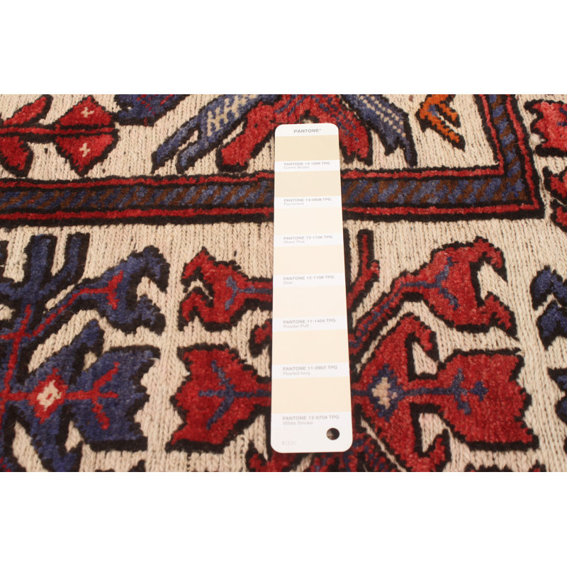 Tapis tadjik crème, rouge 4 pi 2 po x 5 pi 11 po