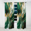Vert et or liquide Magic I - Rideau abstrait moderne occultant - 1 panneau-107809010