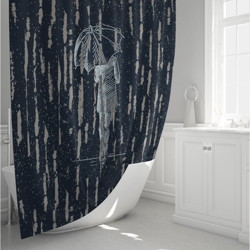 Rideau de douche abstrait, H 72 po x l 70 po