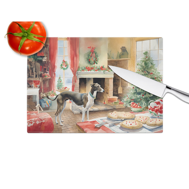 Planche à découper en verre Greyhound Christmas Cookies