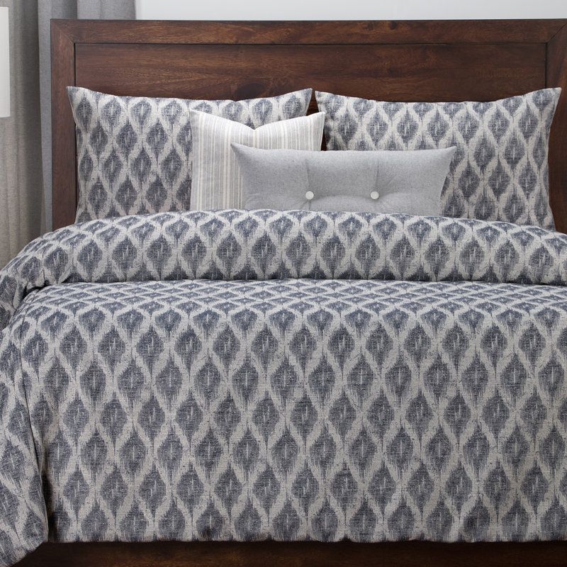 Diamond Creek Modern Farmhouse Ikat Duvet Cover, Cal.King Duvet Cover + 5 Additional Pieces