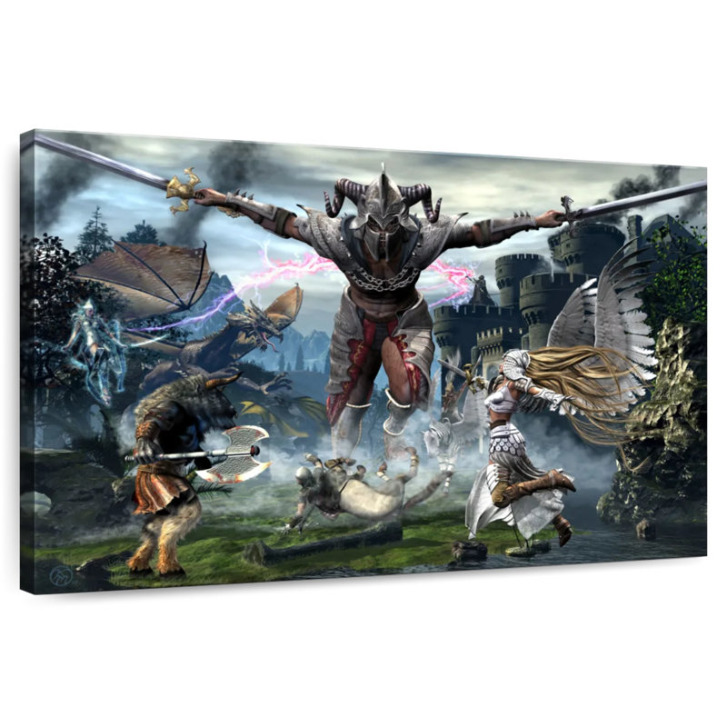 Keiraleigh Titan bat une légion de créatures, H 26 po x l 39 po