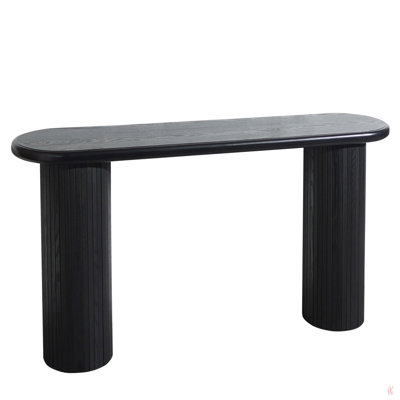 Wood Console Table, Modern Black Console Table, 56" W Fluted Entryway Table,Black Entry Table Narrow Console Table Modern Hallway Table Modern Sofa Table For Living Room