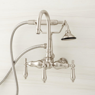 Robinet de baignoire Pasaia avec douche à main et raccords muraux 4 po