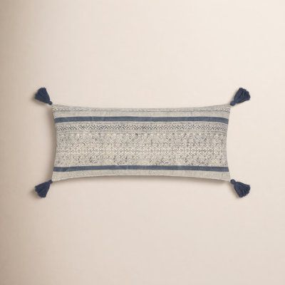 Zetta Tassels Cotton Lumbar Throw Pillow