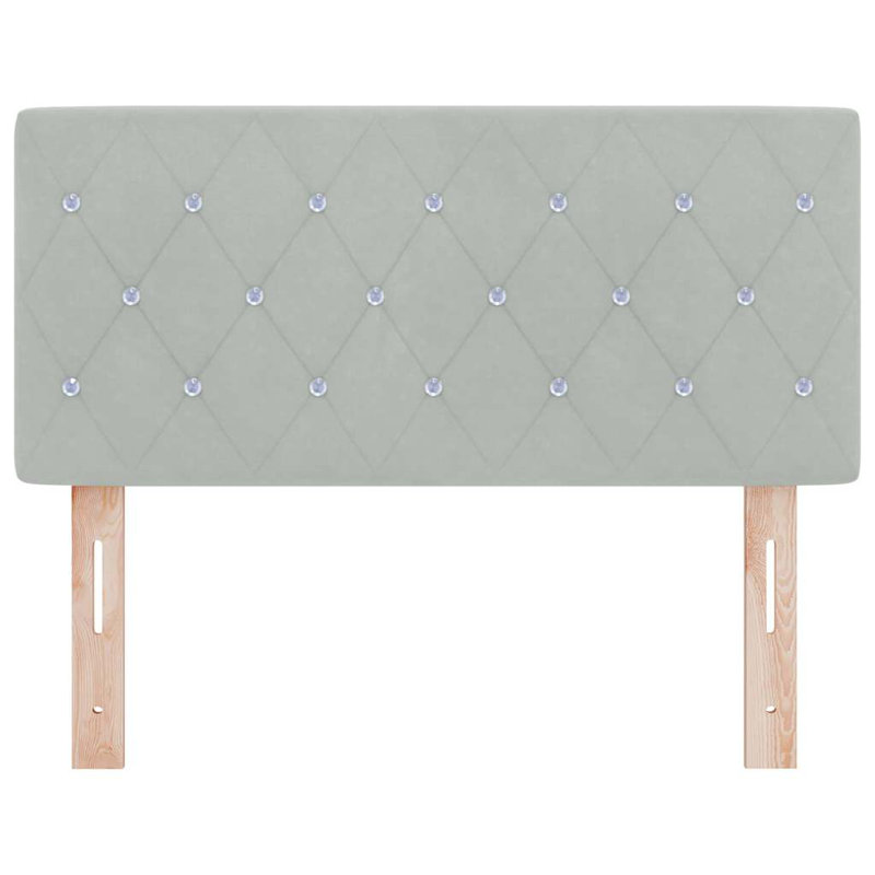  Velvet Headboard Argyle With Headboard 90 Cm Velvet, Light Grey