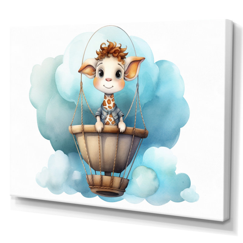 «Nursery Adorable Giraffe III», reproduction sur toile, H 12 po x l 20 po x P 1 po, Toile tendue