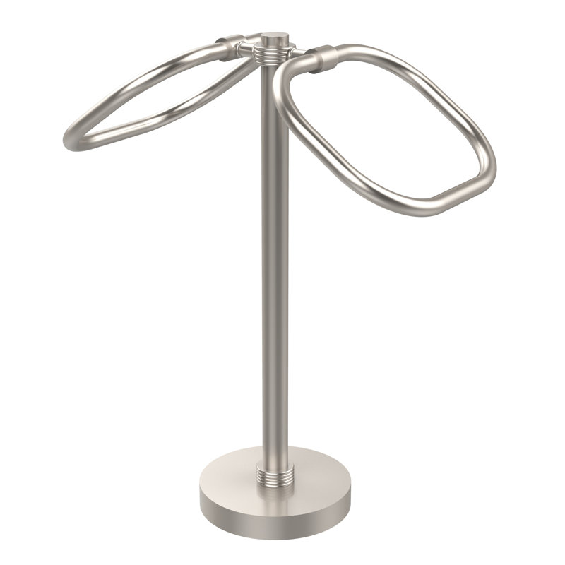 Porte-serviettes ovale à deux anneaux, Nickel satiné