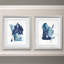 Indigo Collide I - ensemble de 2 reproductions d'art sur papier encadré