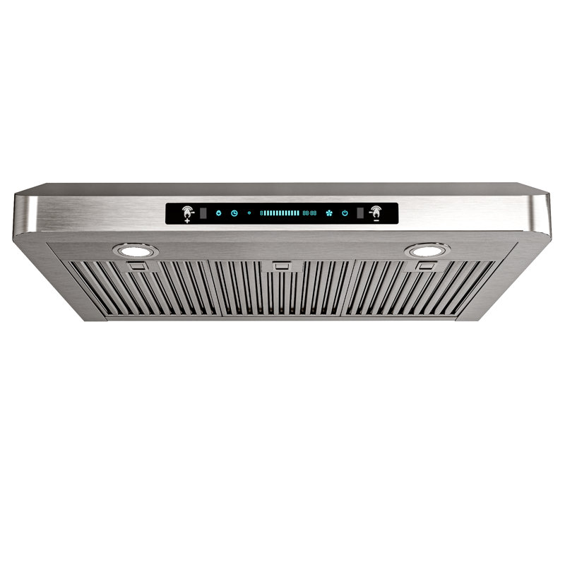 36" 900 CFM  Ducted Under Cabinet Range Hood Stainless Steel Quiet 4 Speed Gesture Remote and Touch Panel Control with LED Lights