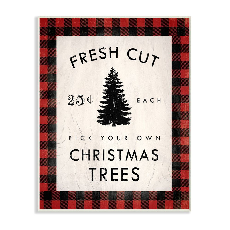 " Fresh Cut Christmas Trees ", Wall Plaque, 15" H x 10" W