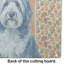 Planche à découper en verre bleu et blanc Old English Sheepdog
