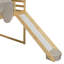 Full Size Wooden Loft Bed House-Shaped Frame With A Tent, Natural+Beige-598414185-598414182