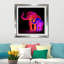 «Neon Elephant Mom», reproduction d'impression sur toile encadrée-23653300-23653323