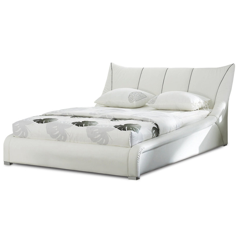 Pawlak Upholstered Genuine Leather Sleigh Bed