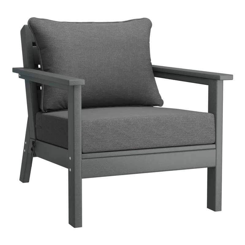 Hydea Deep Seating Chair With Cushions, Gray, Gray