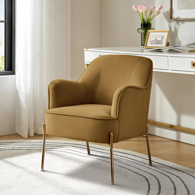 Chaise contemporaine Cleo de 26 po de largeur avec accoudoirs encastrés