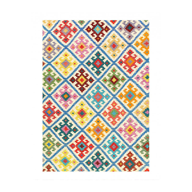 Tapis à tissage plat unique 5 pi 11 po x 7 pi 7 po Mier