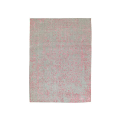 Tapis oriental rectangulaire en laine et soie d'art tissé à la main 10 pi 0 po x 14 pi 1 po - MOA10258581