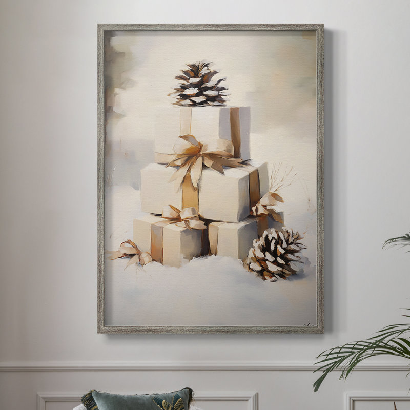 «Christmas Holiday Art», série 2-XCII, reproduction encadrée - bois massif, H 11 po x l 9 po