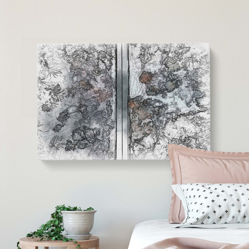 Dividing The Forest In Abstract - Wrapped Canvas Print, 50cm H x 76cm W x 3cm D