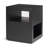 Bart Matte Black Metal Side Table with Open Shelves and Architectural Design