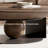 Kemare Walnut Round Wood Coffee Table With Spherical Base & Carbon Steel Frame