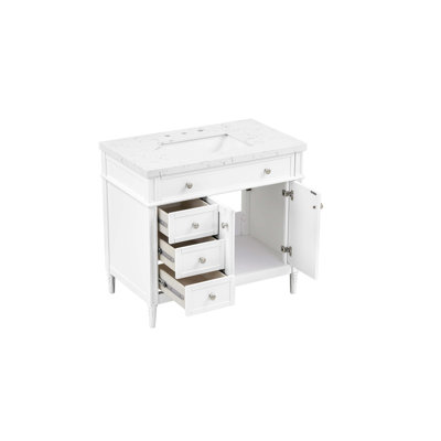 Meuble-lavabo de salle de bain avec plateau en pierre reconstituée et assemblage rapide