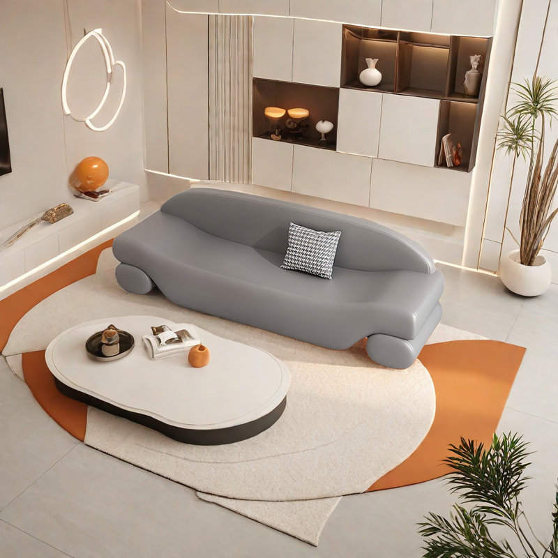 Canapé Damarria, H 23,62 po x l 59,05 po x P 19,68 po, Gris