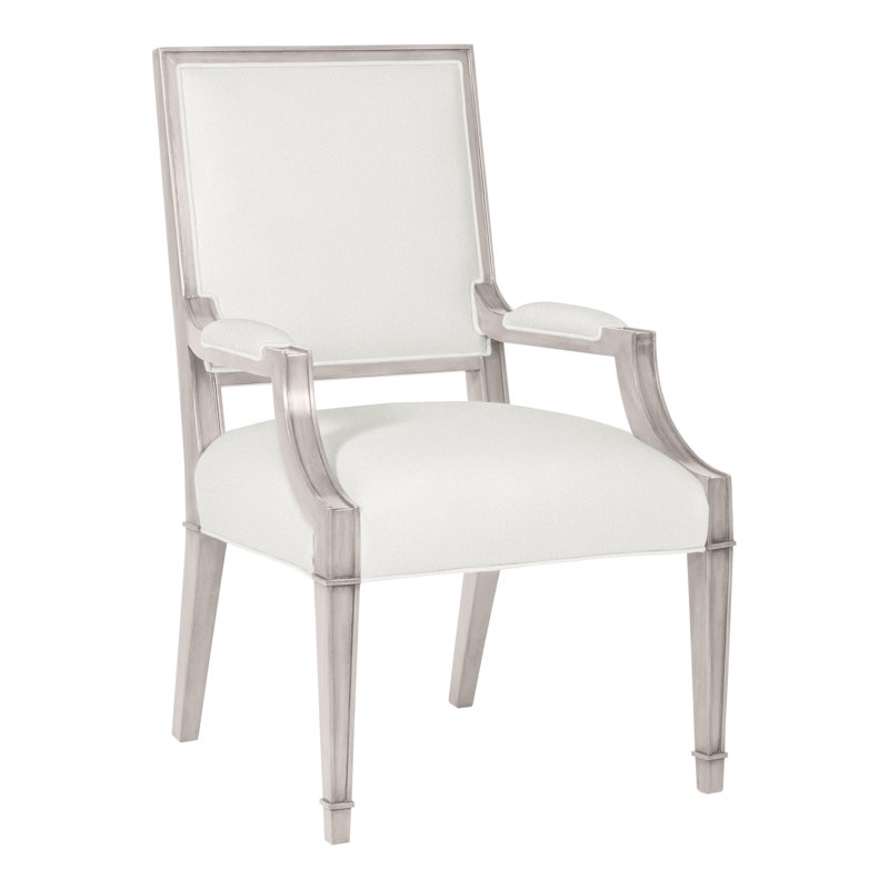 Leighton By Michael Weiss Upholstered Arm Chair, Tommy Snow, Dove Gray