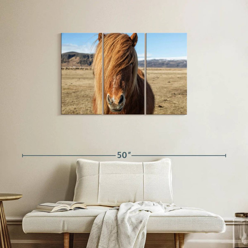 Brampt, chevaux islandais dans la campagne VII, H 24 po x l 38 po