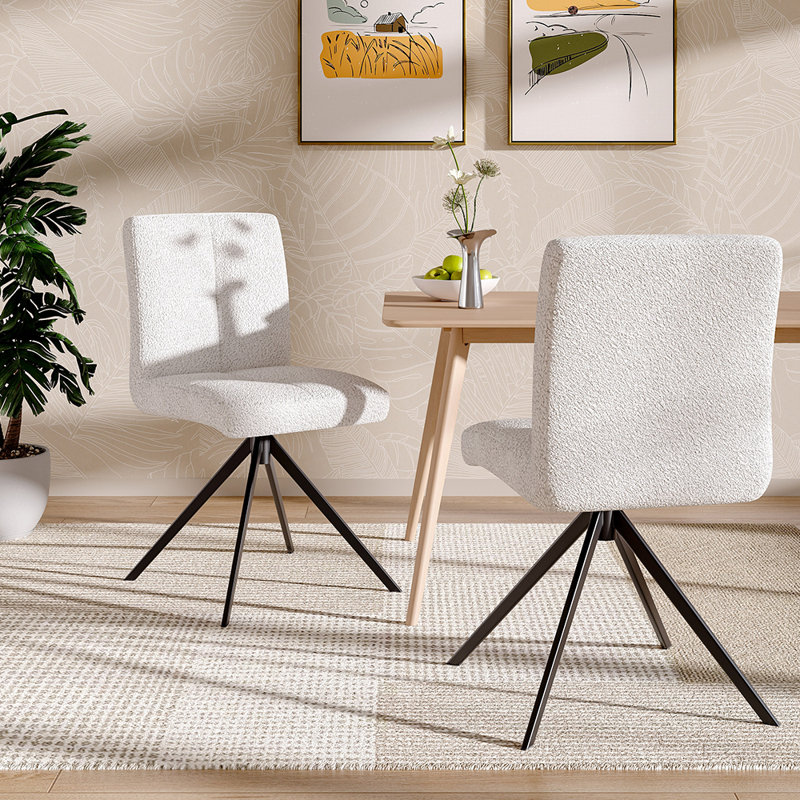 Arquilla 44cm H Tufted Upholstered Side Chair, White