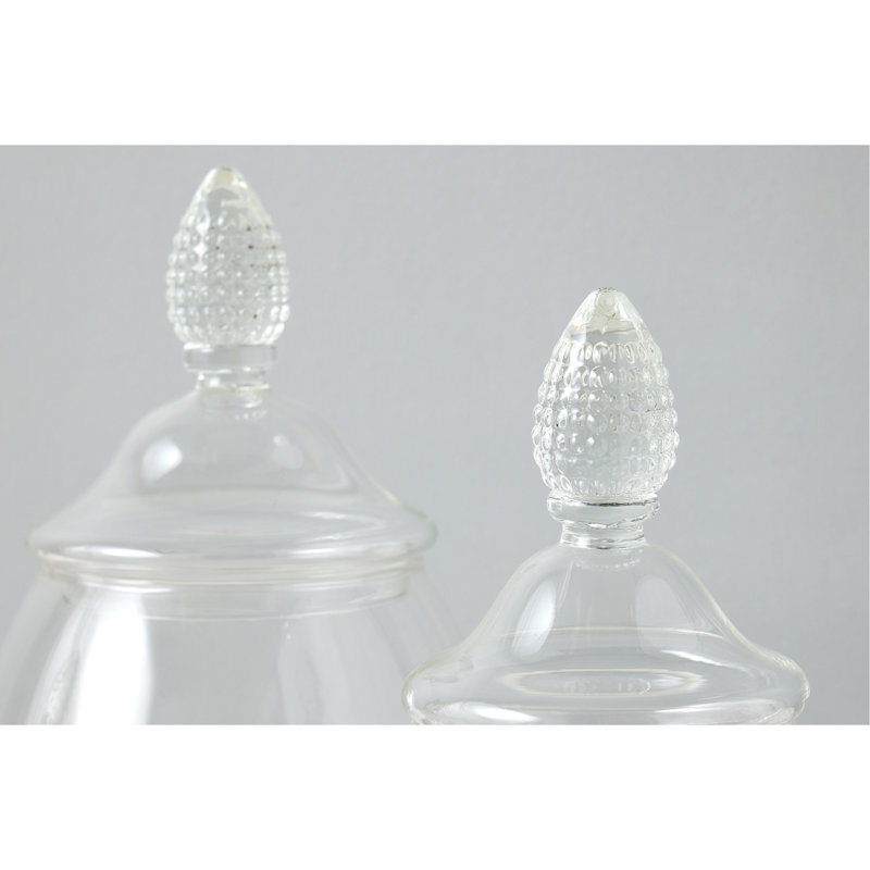 Pot en verre avec couvercle Teardrop - L 5,51 po x l 5,51 po x H 9,65 po, L 5,51 po x l 5,51 po x H 9,65 po