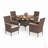 1-Piece All-Weather Square Rattan Patio Dining Table With Acacia Wood-1778622234