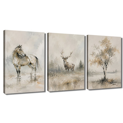 Reproduction d'art sur toile à 3 panneaux