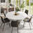 Maxwell Modern Round Dining Table for 4-8 with Sintered Stone Tabletop, X Carbon Steel Base Pre-Assembly-304120421-311459179