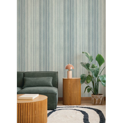 Elan Blue Ombre Stripe Wallpaper
