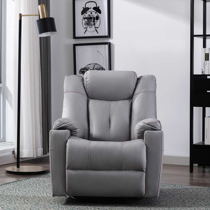 Henreitta Swivel Home Theatre Recliner, Grey