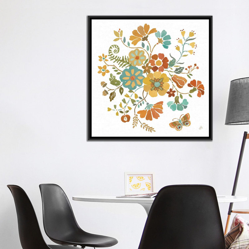 « automne impressions v », impression sur toile, H 37 po x l 37 po x P 1,5 po, Toile avec cadre noir, Pas de tapis