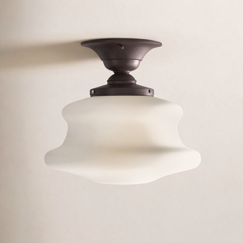 Petersburg 1 - Light Semi Flush Mount, Old Bronze, 10" H x 12.75" W x 12.75" D