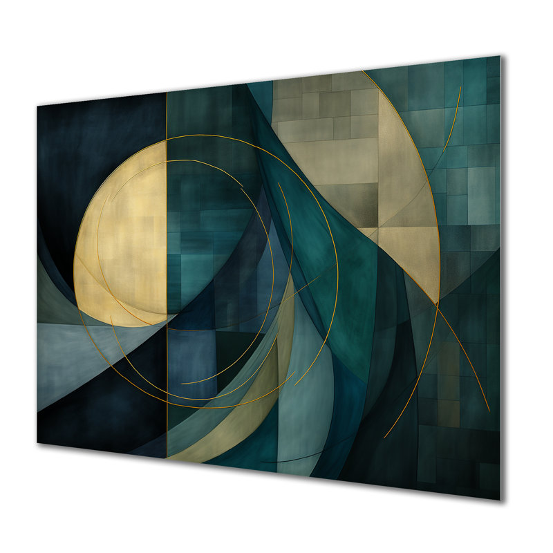 «Abstract Echoes Swirls 2 - Abstract Collages», art mural en métal MT131643, H 16 po x l 32 po x P 1 po